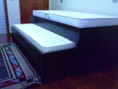 Cama em wengué com 2 colchões, com 2000x900